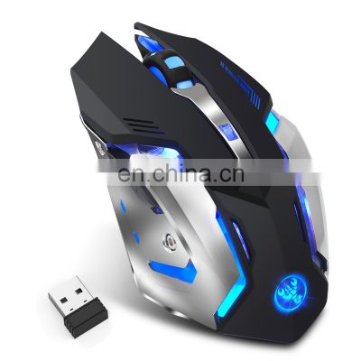 HXSJ M10 Rechargeable 2.4G Wireless Gaming Mouse Colorful Luminous 2400dpi Business Office Mouse Wholesale Customization