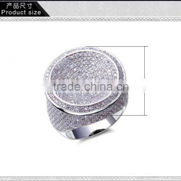 Round Shape CZ Micro Pave Setting Wedding for Bride Very Big Deluxe Statement Ring photo-6