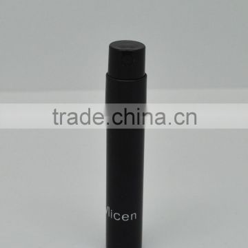 PT107/P47.5 2ml spraying shiny black glass vial with black pump sprayer