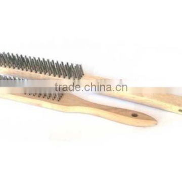 4 by 16 rows of strong Steel bristles wire brush wood handle