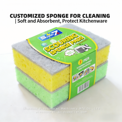 Lot de 2 pièces d'éponges en PU douces pour la vaisselle, écologiques et destinées au nettoyage ménager de la cuisine