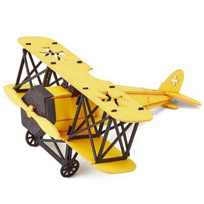 Coloring Paper Bi-Plane Toy Kit Cardboard Toy 3D Plane Mechanical Mini 3D Paper Puzzle Assembly Model - STEM Toys for Boys and Girls photo-2