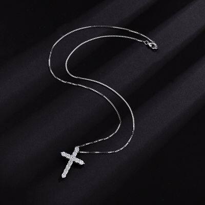 European and American Fashion, Individuality, Creativity, Diamond Studded Cross Necklace, Men's and Women's Versatile Punk photo-4