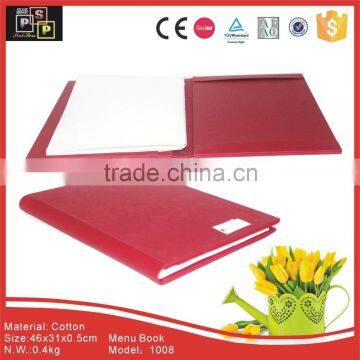 China Discount Custom Logo Cotton Restaurant A4 Menu Holder