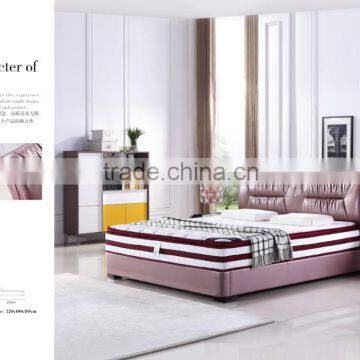 Best selling modern bedroom furniture leather bed (H-032)