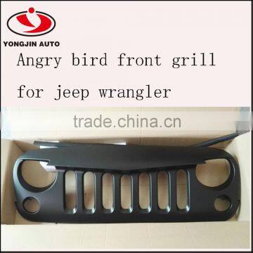 ABS Black Front Grill Angry Grille For Jeep Wrangler 2007-2014 photo-4