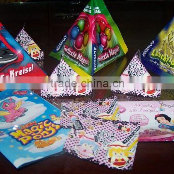 colourful Pyramid Tea / Candy packing bags with special shape