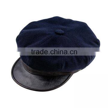 New Design Winter Leather Brim Custom Military Cap Wholesale photo-4
