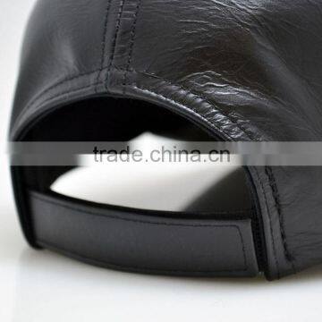 Wholesale Blank PU Leather in Puirple Trucker Hat no Mesh photo-5