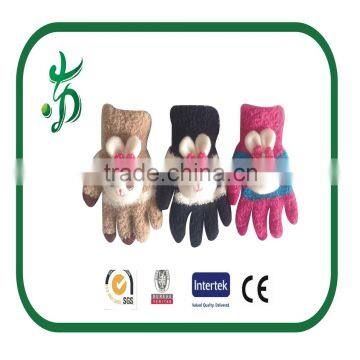 Kids Touching Screen Wet Chenille Warmer Knitted Glove Winter Glove With Animal