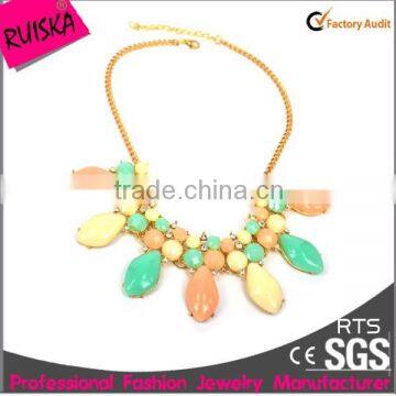 High Trendy Design Elegant Alloy Jewelry Multi Colored Necklace photo-3
