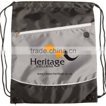 Polyester custom promotional bulk drawstring backpack