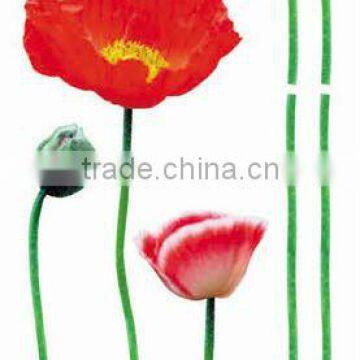 red flower of pvc diy wall sticker