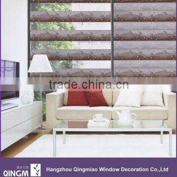 QINGMIAO Roller Type and Horizontal Pattern Double Layer Zebra Blinds /Window Decoration Blinds