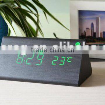 freeship decorative table clocks Control Sensing Alarm Temp dual Display Electronic LED Clock Vintage Wooden Digital Alarm Clock