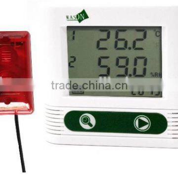 Built-in probe sound-light alarm temperature & humidity data logger