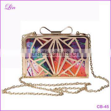 Fashion Women Handbags Metal Patchwork Shinning Shoulder Bags