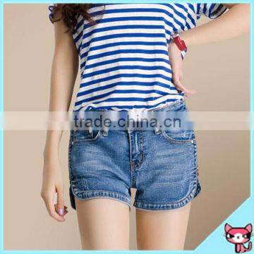 Made of American Style Zipper Design Lady Denim Fashion Short