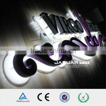 Fine laser cut customized design white acrylic letter with baking finish acrylic backlit letter sign                        
                                                                                Supplier's Choice