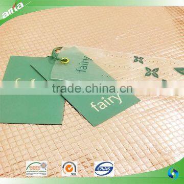 Customized high quality fashion paper hang tag with foil stamping for garment