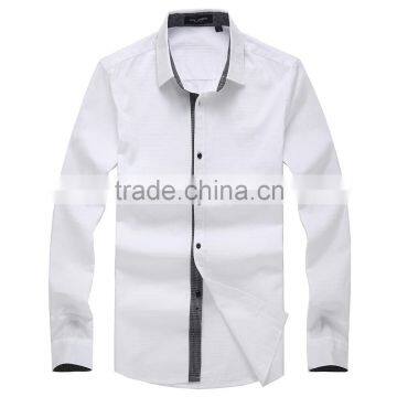 Fashion Long Sleeve Button up Shirts for Men Cotton White Shirts photo-5