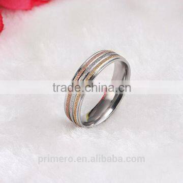 5MM Width Matte 3 Color Ring For Women Girls Gift With Korean Style Fashion Gold Designs Jewelry photo-3