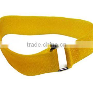 100% nylon binding customized hook and loop straps with metal buckle