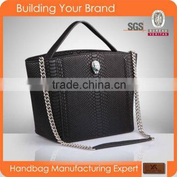 3348 - Ladies fashion high end snake patern leather barrel bag hot sale woman