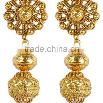 Indian Gold Plated Chain Necklace With Earrings Set For Girls/Women photo-6