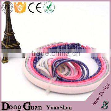 2016 new design china manufacturer rhinestone scrunchies black elastic hair bands band with bells