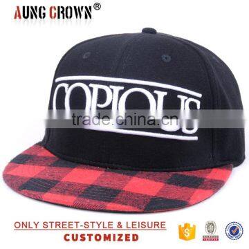 Fashion hip-hop custom made 3d embroidered snapback cap hat