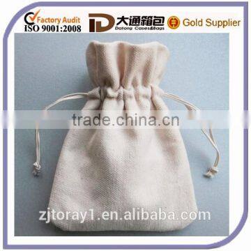 Small Organic Cotton Drawstring Bag/Wholesale Cotton Fabric Bag