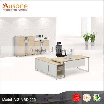 2016 new design steel frame wooden office desk