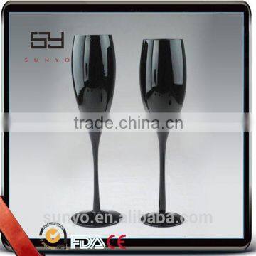 Custom Wacky Black Colored Champagne Glasses