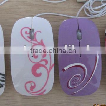 newest fashionable 3D Optical usb mouse mice super slim mouse with offset printing