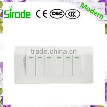 Electrical Type 6 Gang Motion Sensor Wall Switch 250V-10A