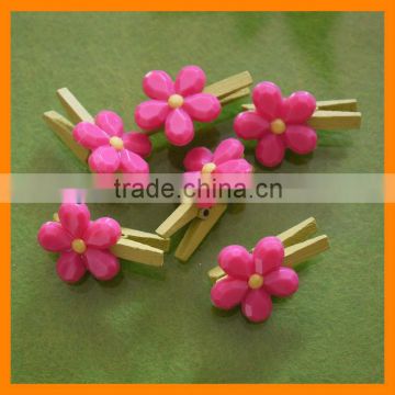 Decorative Wooden Clip With Flower