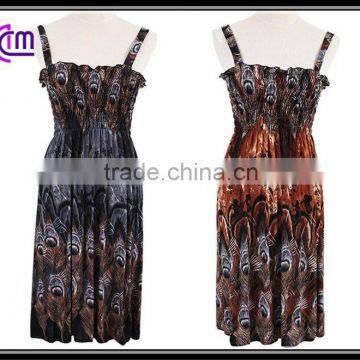 fashion sexy printed shift long dress