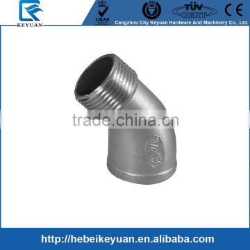 Pipe SS304 Pipe Fitting, Class 150, Cast Stainless Steel Grade 304, 45 Degree Street Elbow, 1/2" NPT Female x Male Threads