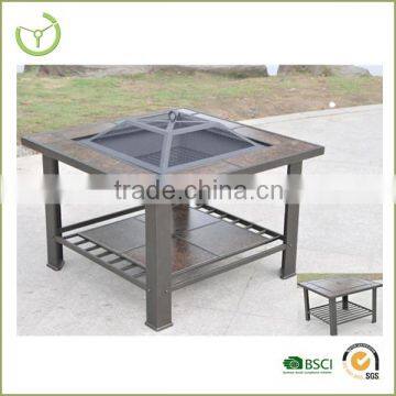 XY-FP-12005 Square fire pit with mesh lid and tile tabletop lid for sale