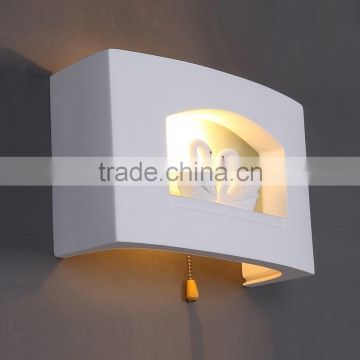 Kid's Bedroom Cute Ivory White Gypsum Swans Wall Lights Modern Corridor Bedsides Wall Lighting Fixtures