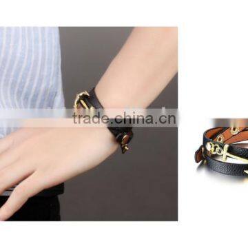 Wholesale Latest Style Leather Bow and Arrow Bracelet