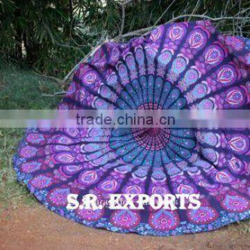 Cotton Mandala Roundie Beach Throw Hippie Round Yoga Mat Indian Handmade Tapestry Round Table Cover