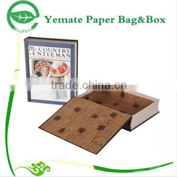 China supplier wholesale luxury cardboard decorative book shape storage box