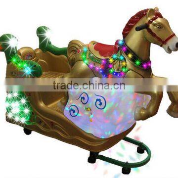 2014 new games coin operated kiddy ride Golden horse children game