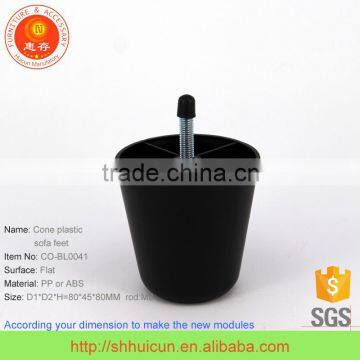 ISO9001 Cetificate Black Plastic Adjustable Leg Table