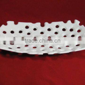 YF13065 ceramic bread plate with holes