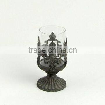 100098MC-engraved pillar metal candle holder