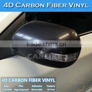 CARLIKE 1.52x30M 5x98FT Air Bubble Free Texture Clear Car Body 4D Carbon Fiber Sticker Vinyl Wrap