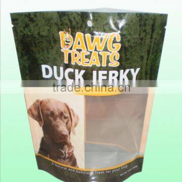 heavy duty quad sealed dog food bag with clear window